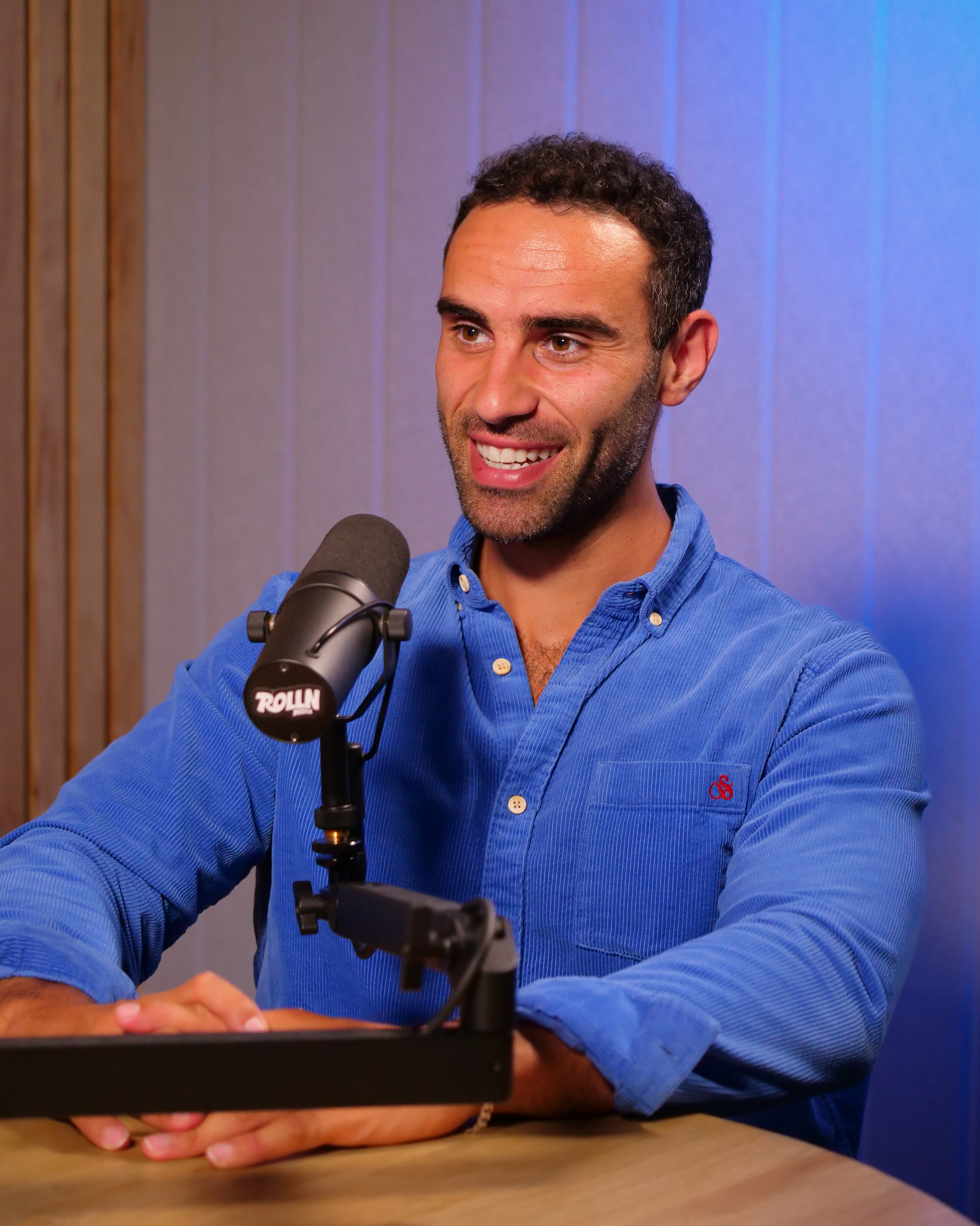 Lucas Aoun recording the Boost Your Biology podcast