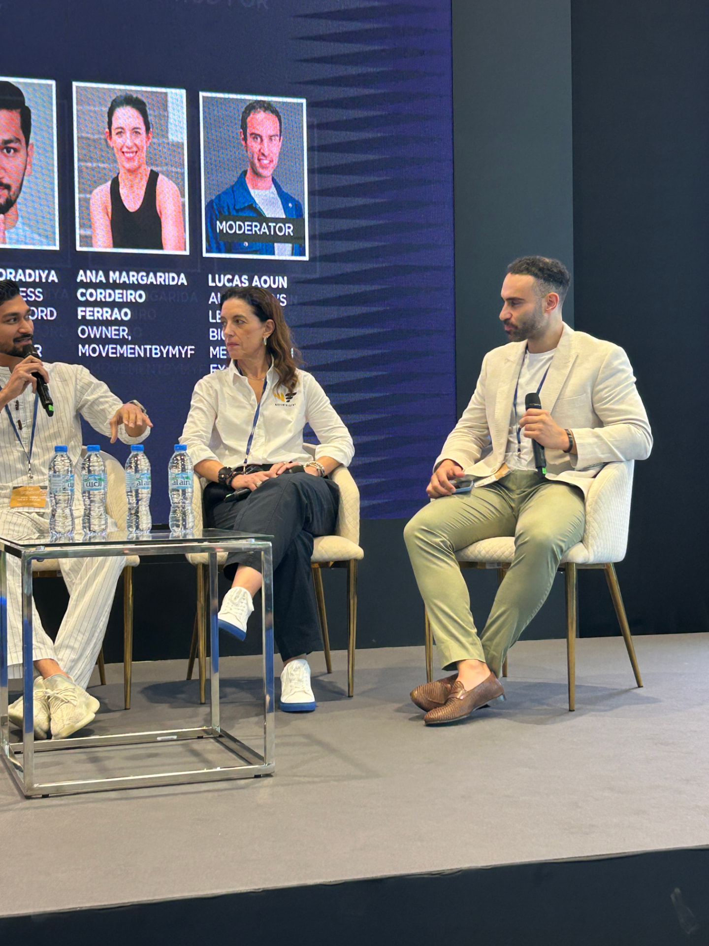 Lucas Aoun moderating a corporate wellness panel